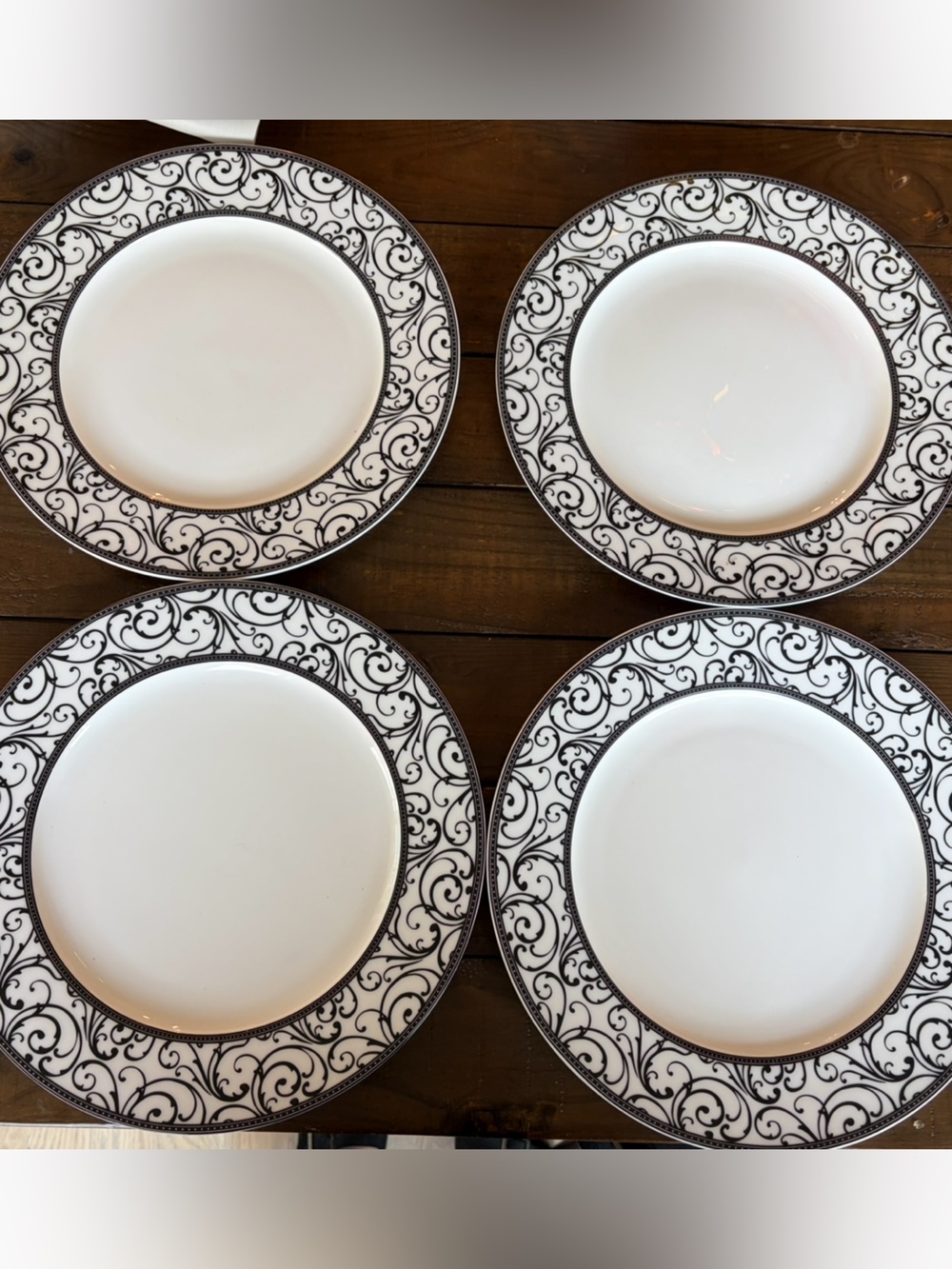 Ciroa luxe Veluto Set with Black Scroll Border - 4 Pieces